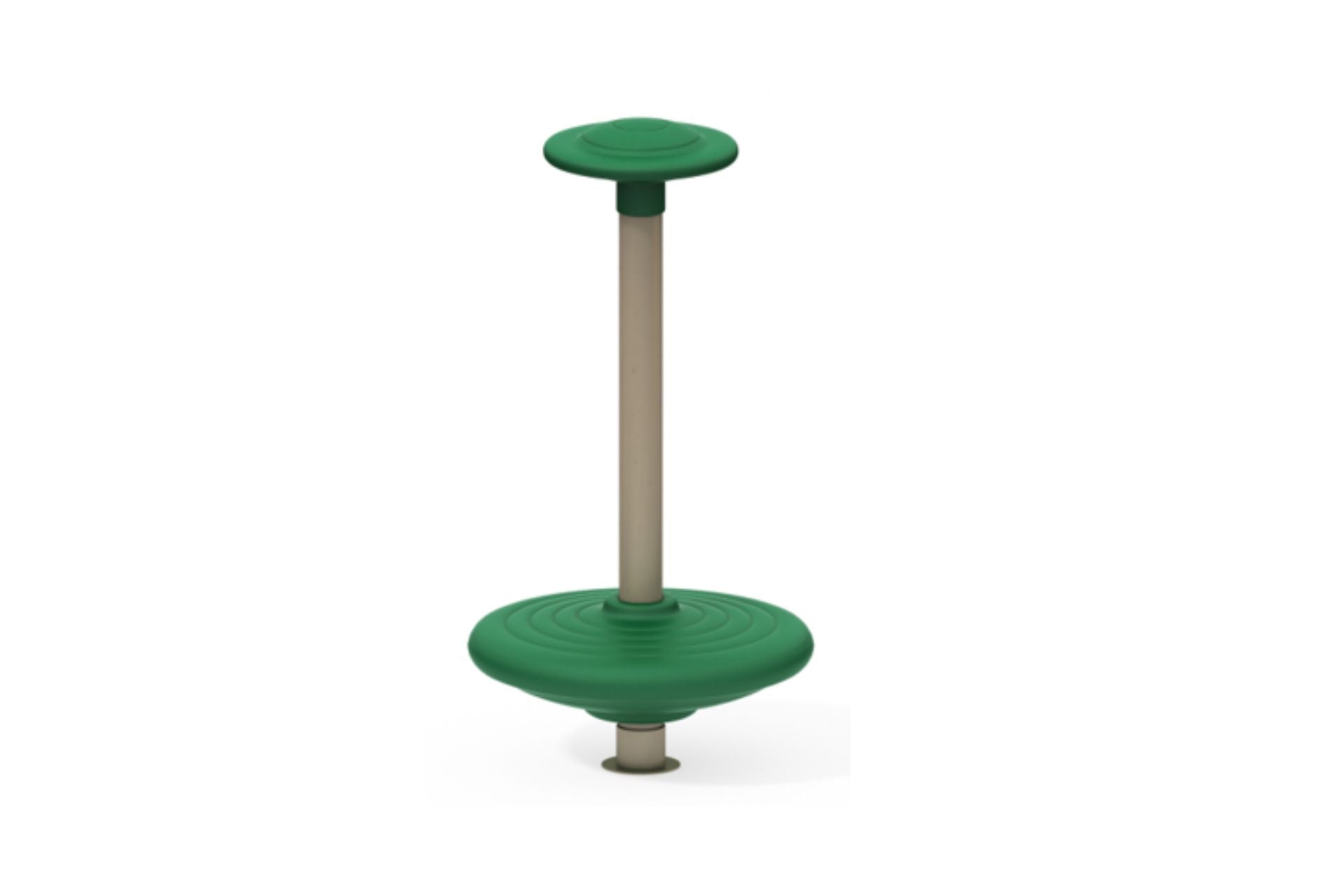Stand & Spin playground spinner with green circular base and top handle for individual spinning play