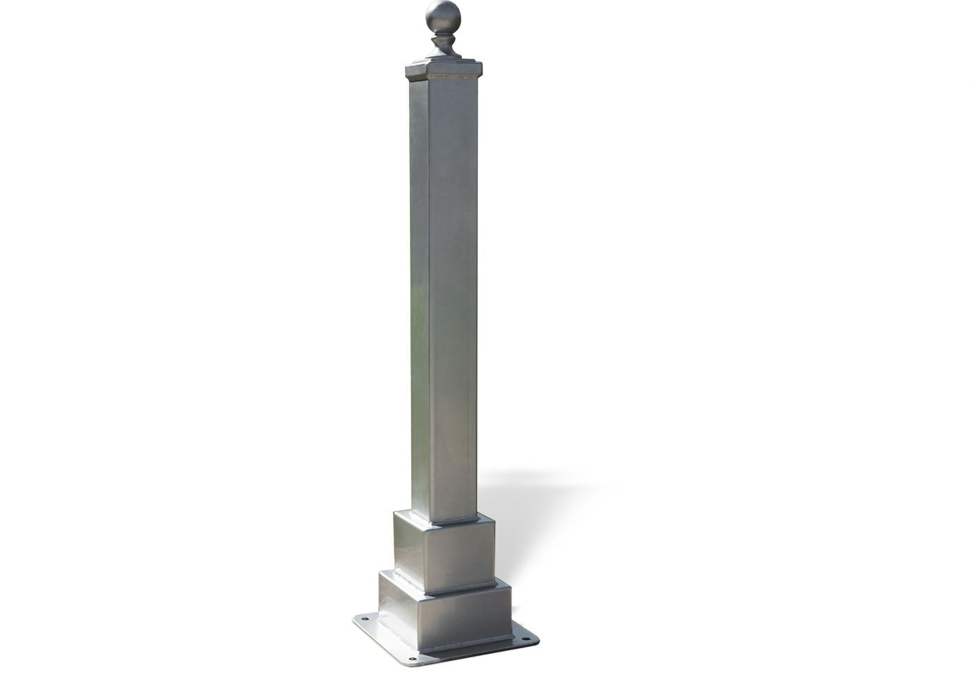 Charleston Series Bollard Bollard in durable steel with traditional design and decorative finial top, powder-coated finish