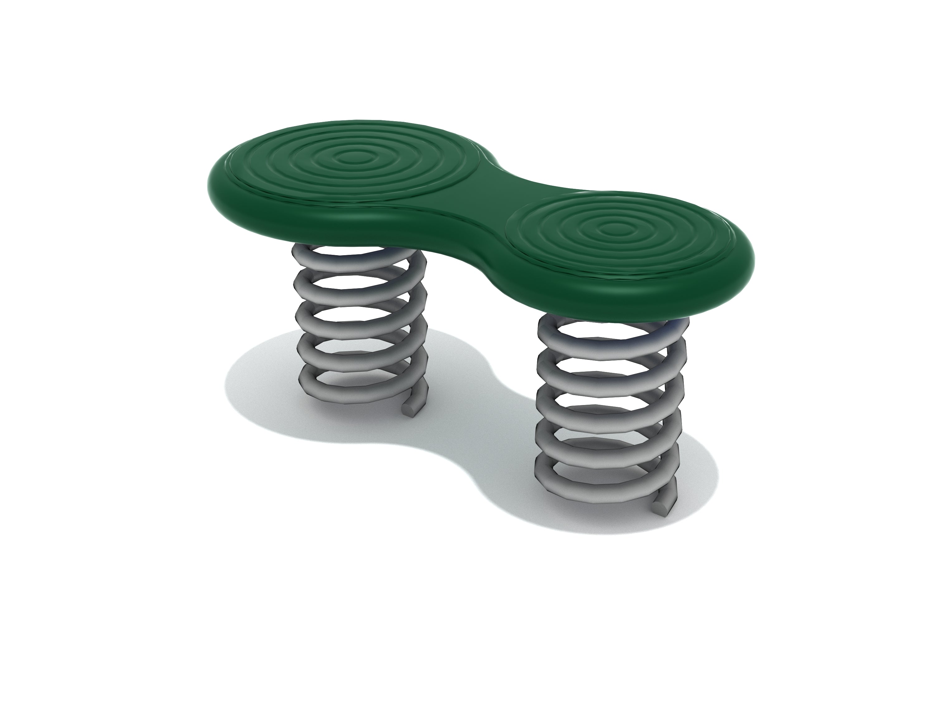 Green textured balance board with dual steel springs for dynamic wobbling, designed for outdoor fitness and coordination training.