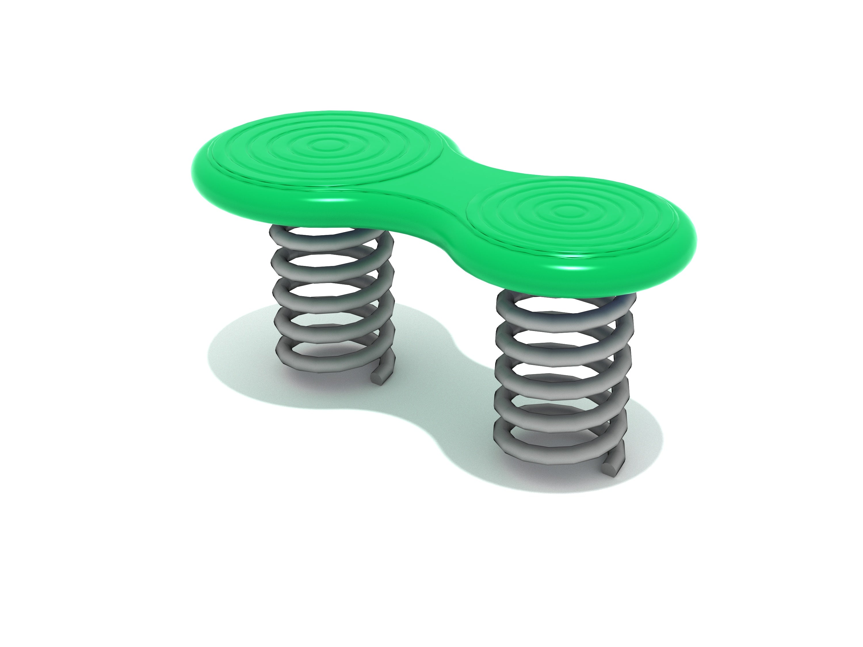Green textured balance board with dual heavy-duty steel springs for dynamic outdoor fitness and secure footing.