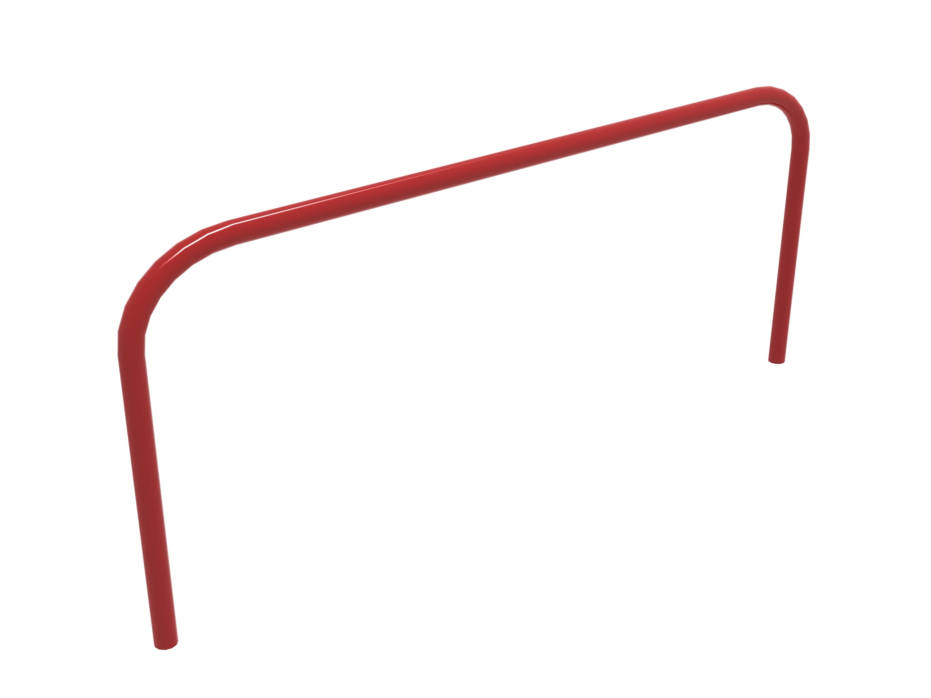 Red powder-coated galvanized steel single vaulting bar for outdoor playground fitness and exercise