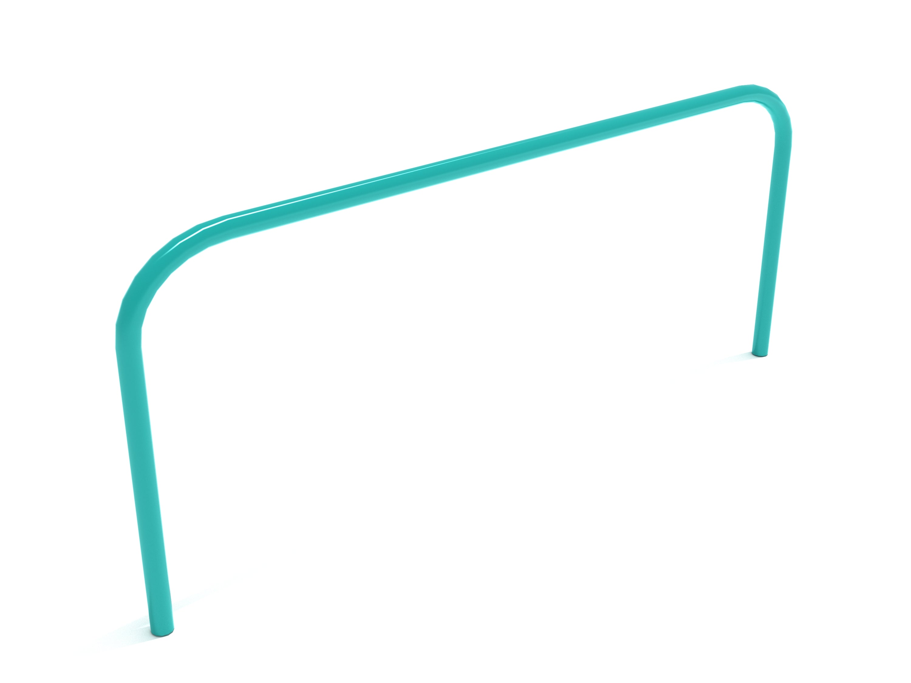 Teal powder-coated galvanized steel vaulting bar for playground fitness and acrobatic activities