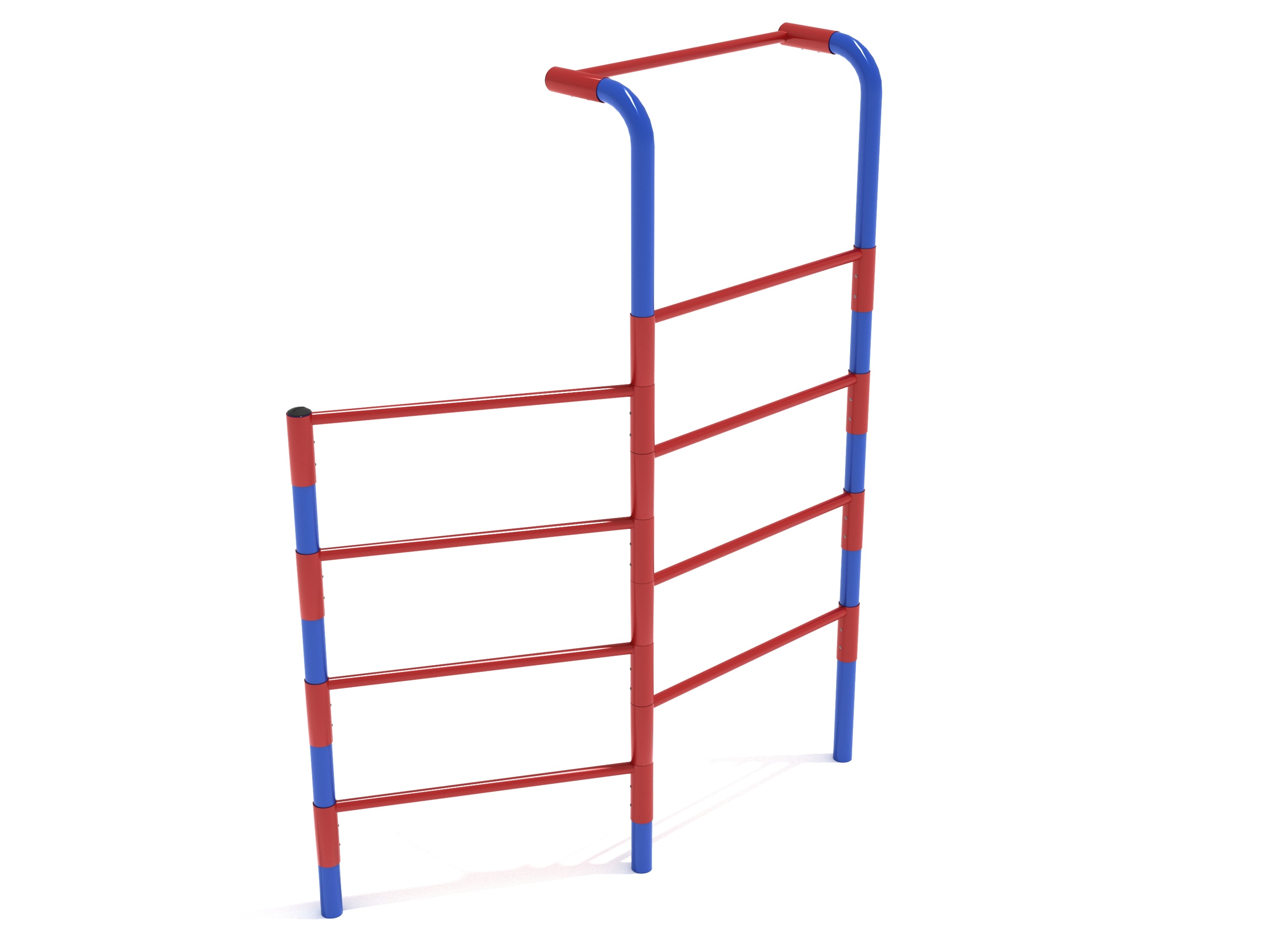 Pull Up Climbing Ladder playground fitness structure with red and blue dual-sided climbing rungs and top pull-up bar