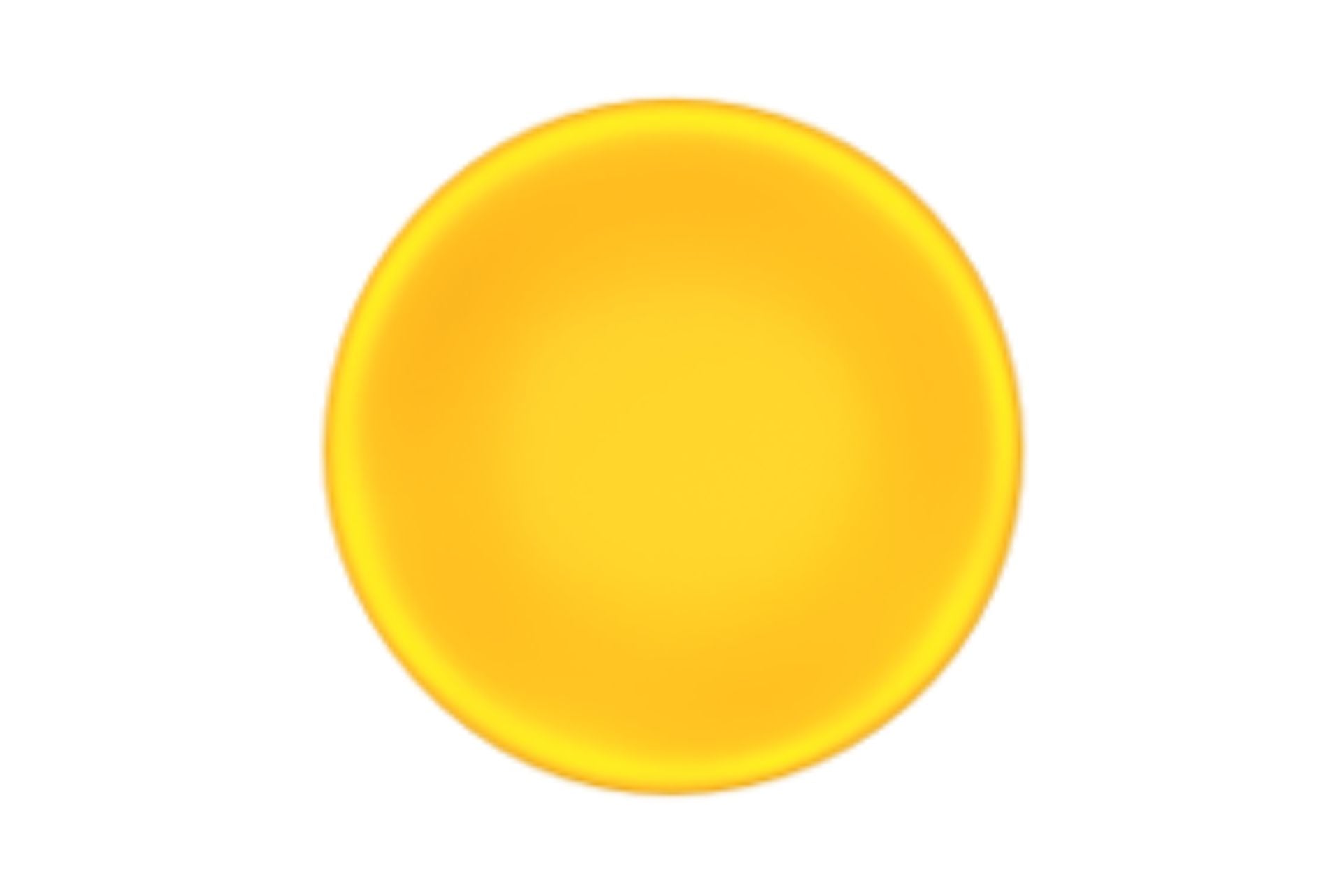 Overhead view of a bright yellow circular playground spinner with a smooth, concave surface designed for solo spinning fun