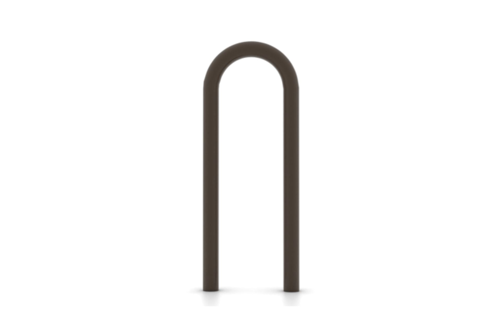 Modern Loop Bike Rack with single dark metal loop for secure outdoor bicycle parking in parks and play areas