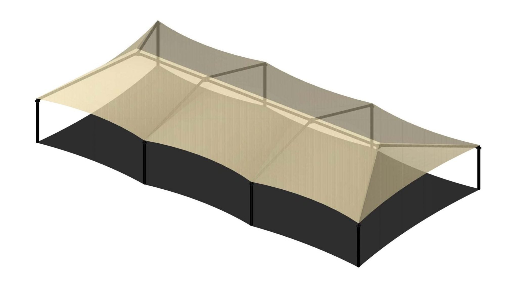 8 Post Extended Hip Shade Structure