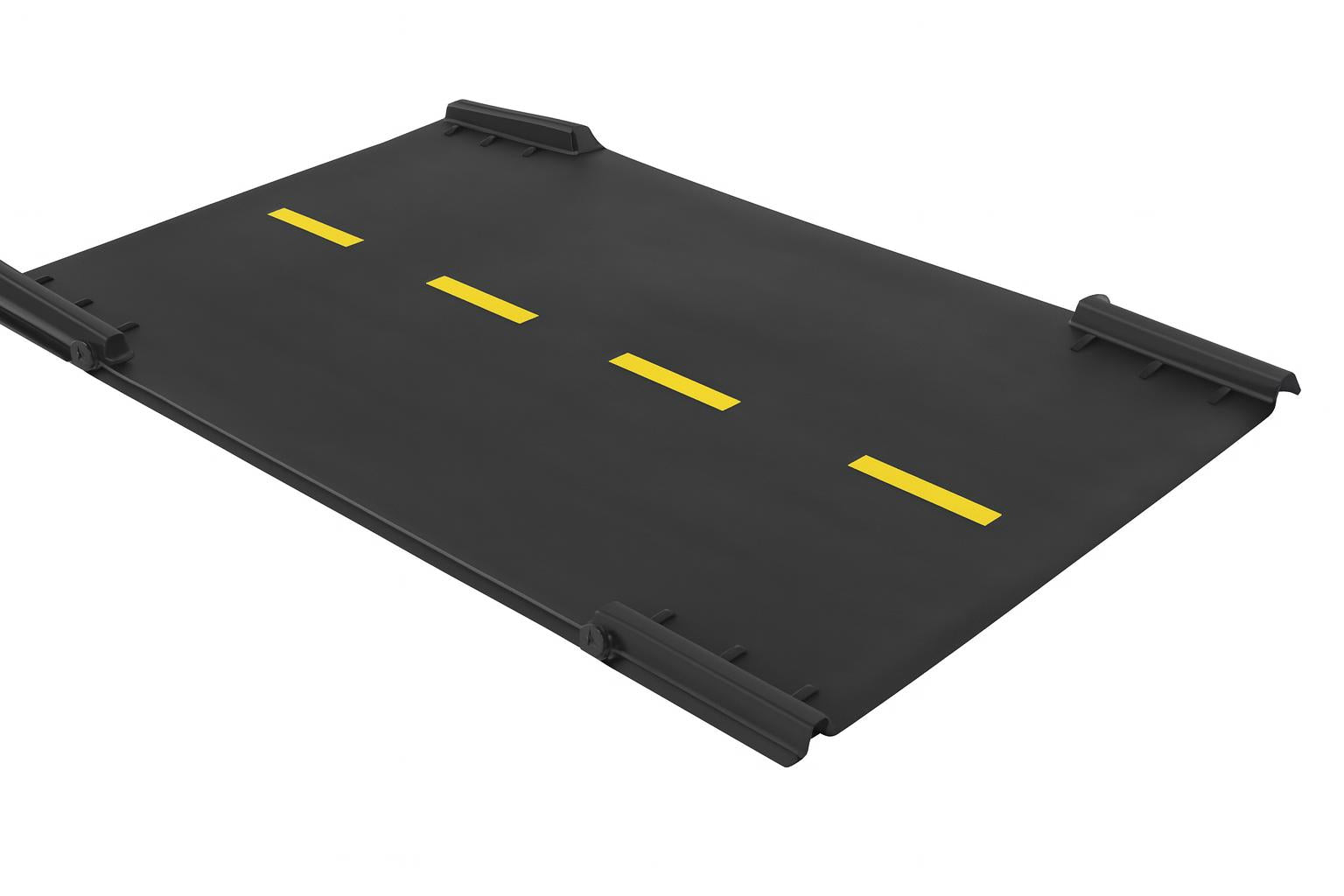Trike Path Extra Pieces intersection piece with black textured surface and yellow dashed lines for playground racetrack