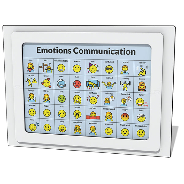 Emotions Panel with colorful illustrated faces and figures expressing diverse feelings for social and emotional play development