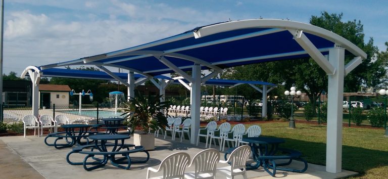 Arched Offset Cantilever Shade Structure
