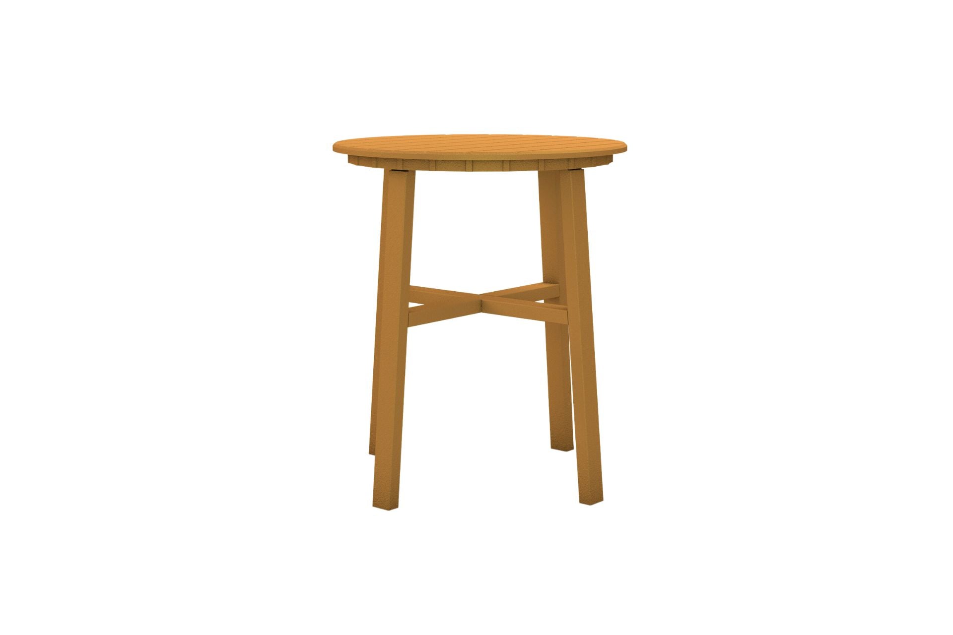 Clearwater Adirondack Recycled Plastic Stool in warm brown with round top, four sturdy legs, and cross supports, eco-friendly outdoor seating