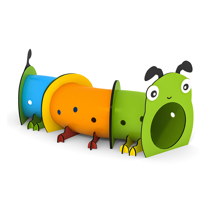 Caterpillar Crawl Tunnel-Complete Set with colorful segmented crawling tunnels and playful bug face for active children's play