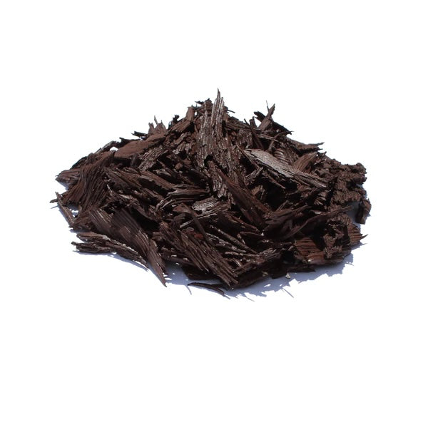 Brown loose fill rubber mulch pieces with irregular, textured shapes for durable playground and landscaping ground cover.