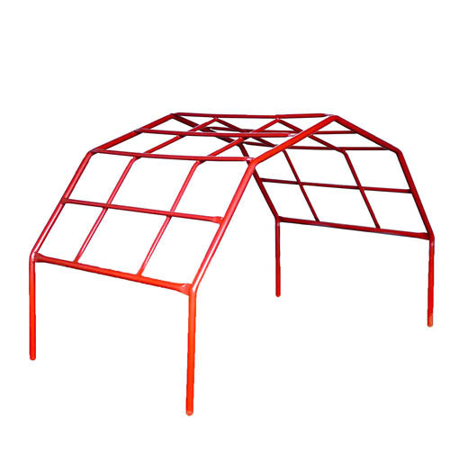 Rainbow Climber vibrant red powder-coated steel climbing frame with angled sides and grid top for active play