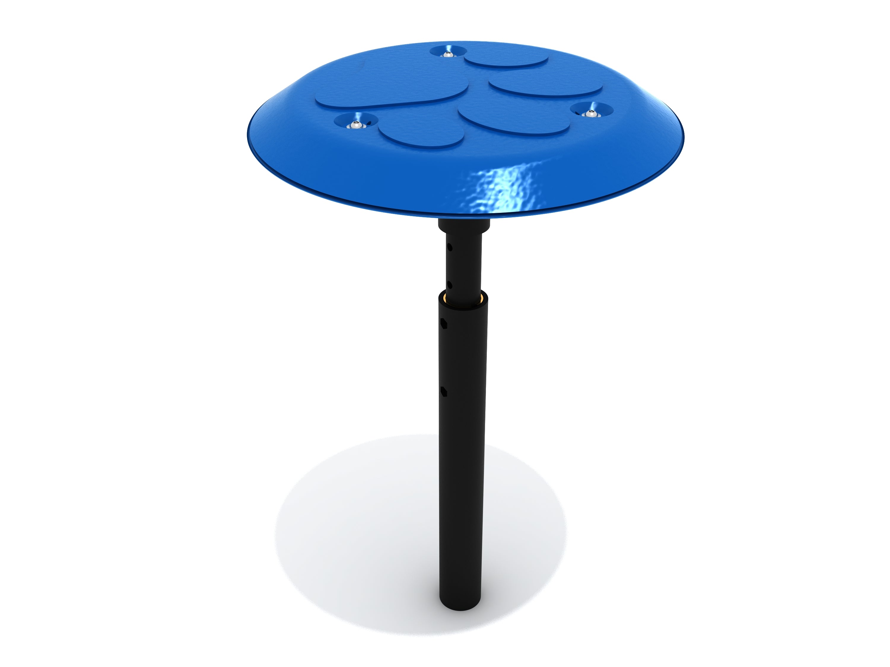 Paw Print Step Neptune Blue single elevated paw-shaped platform with textured surface and black adjustable post for dog agility