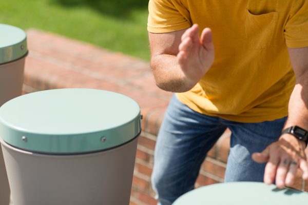 Renaissance Ensemble outdoor musical park instrument with vibrant percussion drums, durable design, tuned to C Major Pentatonic scale