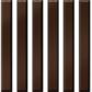 Dark brown metal trash receptacle with vertical slat pattern and sturdy expanded metal construction