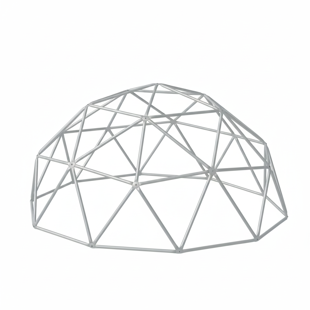 Geo Dome Climber with galvanized steel frame, colorful geometric dome structure, children climbing playground equipment