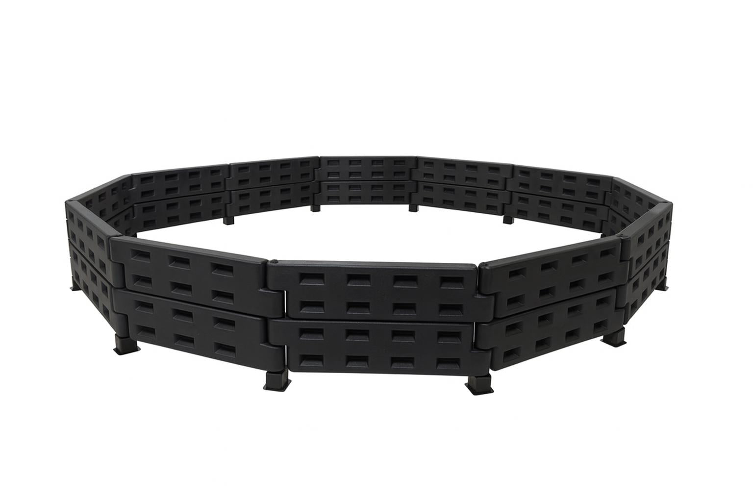 GaGa Ball Pit with black double-stacked modular panels and PVC-coated stanchions for indoor or outdoor play