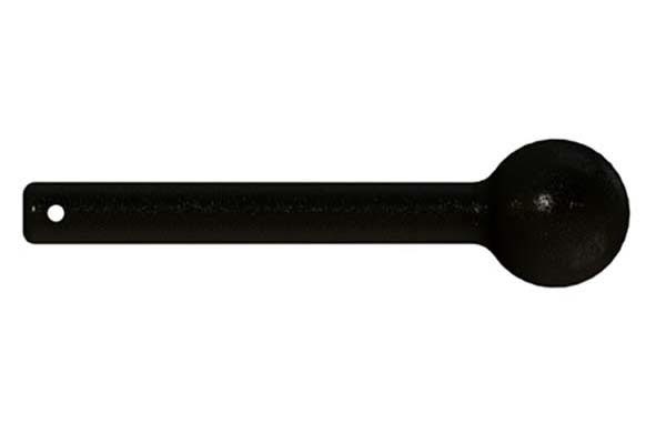 Black replacement mallet with round mushroom-shaped head and handle hole, designed for Harmony Park instruments.