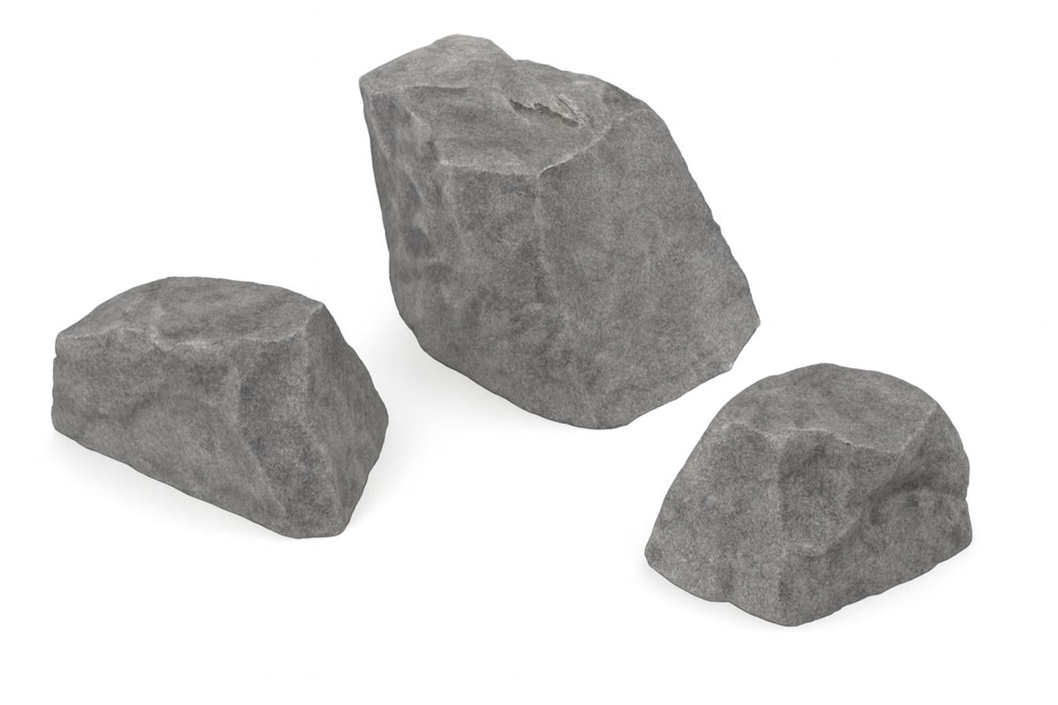 Nature Rocks Stepping Boulders set of 3 hand-painted gray climbing and stepping boulders in a woodchip playground
