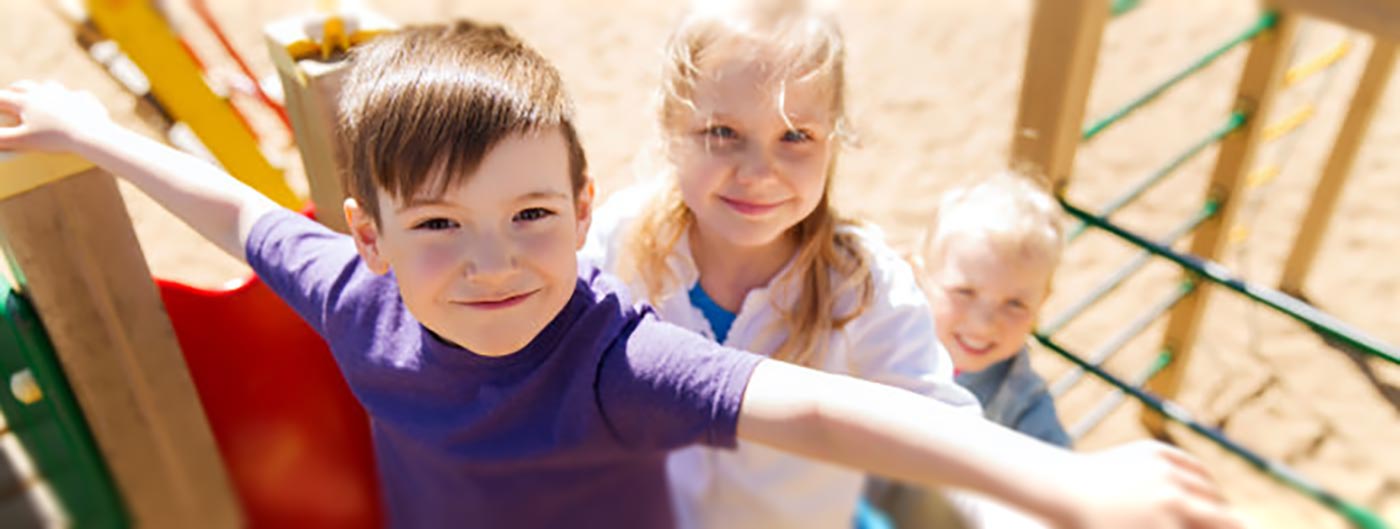 Kids playing on playground