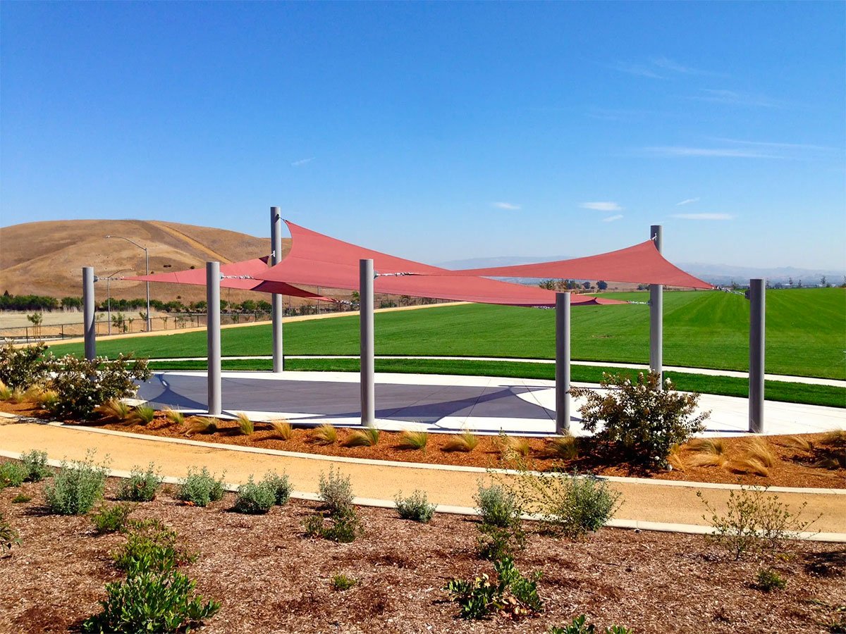 Large Sail Shade Structure at a Park