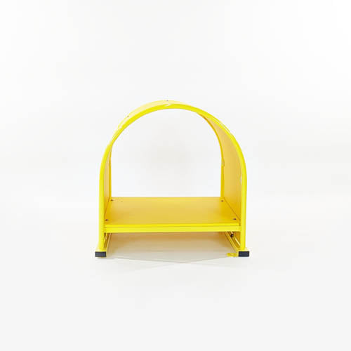 Yellow freestanding children's crawl tunnel with flat base for climbing and crawling play