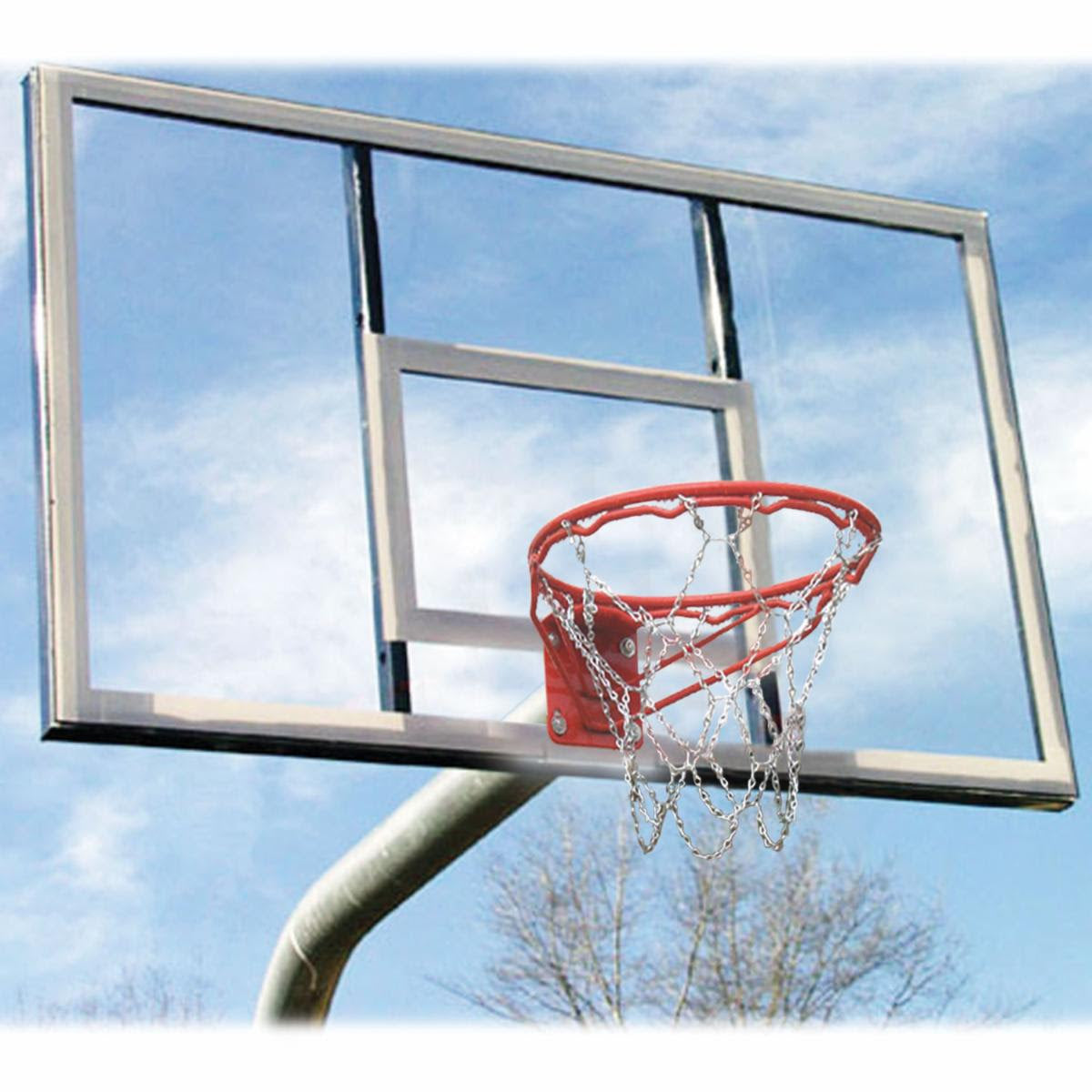 Heavy Duty Basketball Goal Bent Post, Acrylic Rectangle Backboard