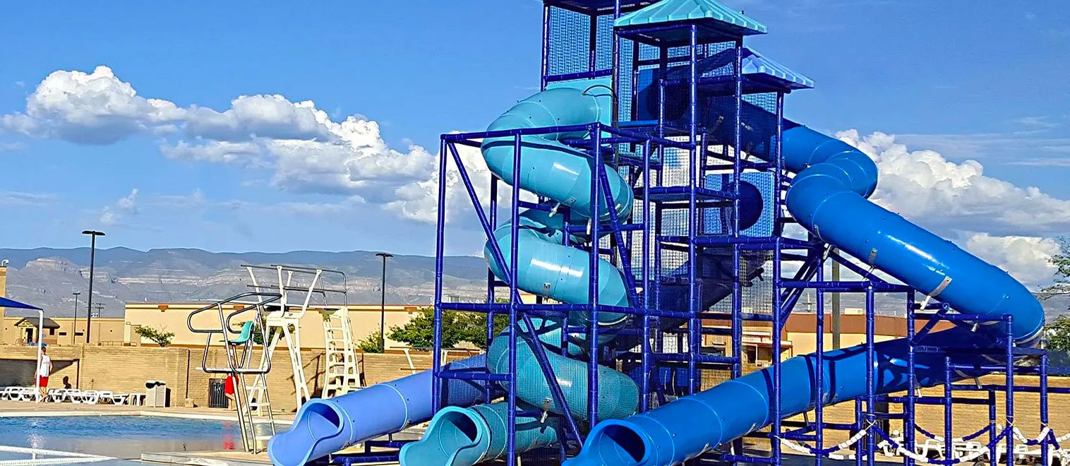 Water Slides at community pool