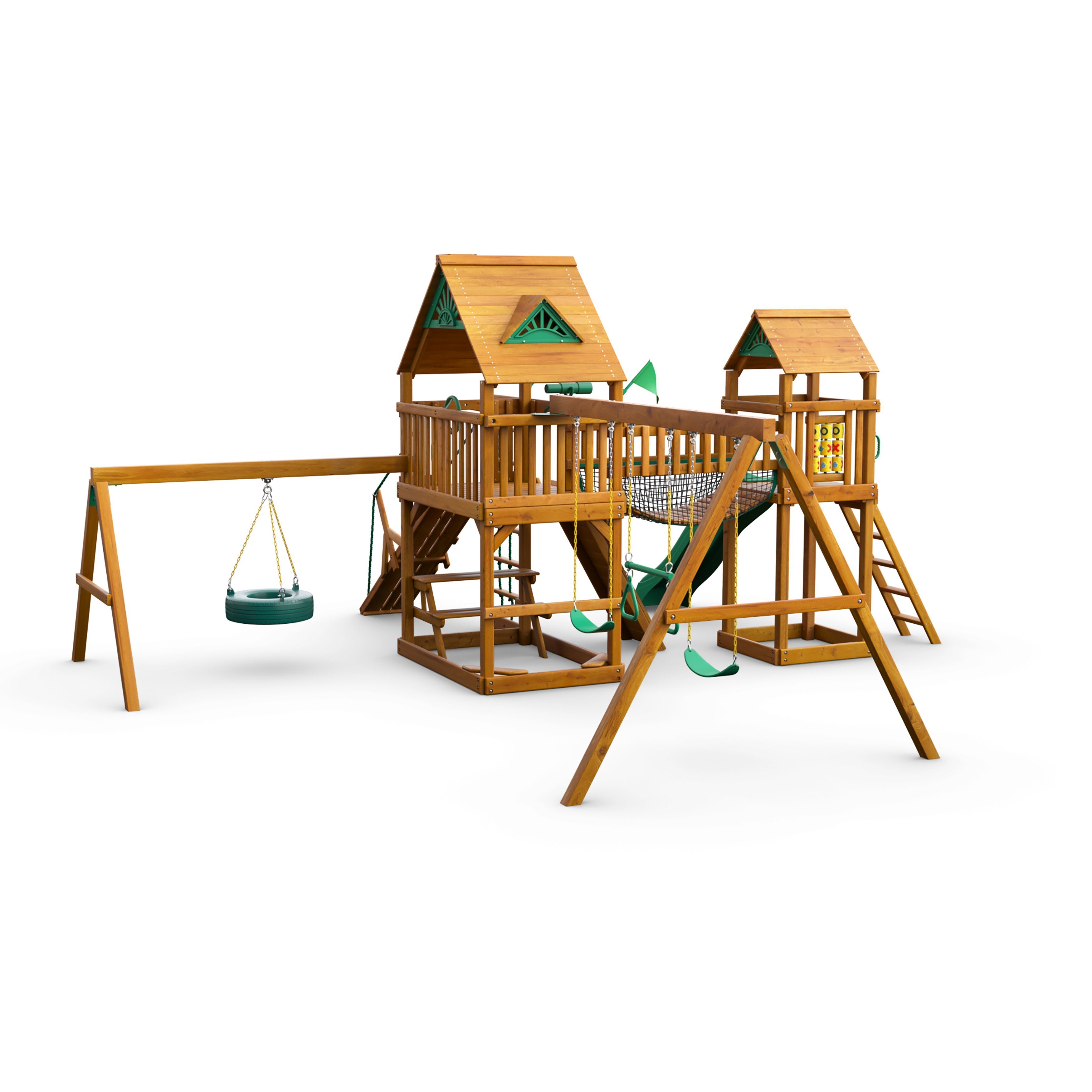 Pioneer Peak AP Wooden Swing Set (Fort Add-On/Multiple Roof Options) | WillyGoat Playground & Park Equipment