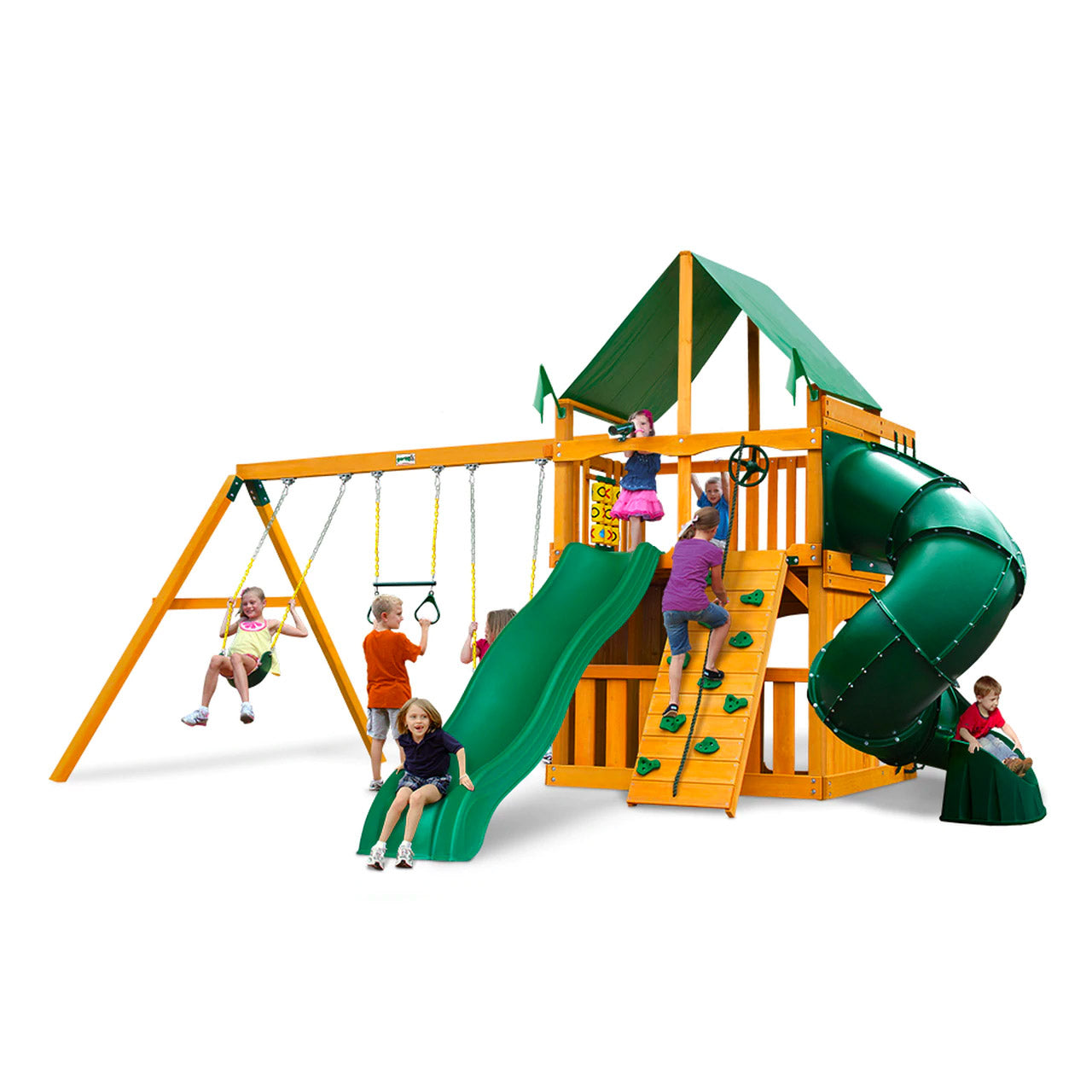 Mountaineer Clubhouse AP Wooden Swing Set | WillyGoat Playground & Park Equipment