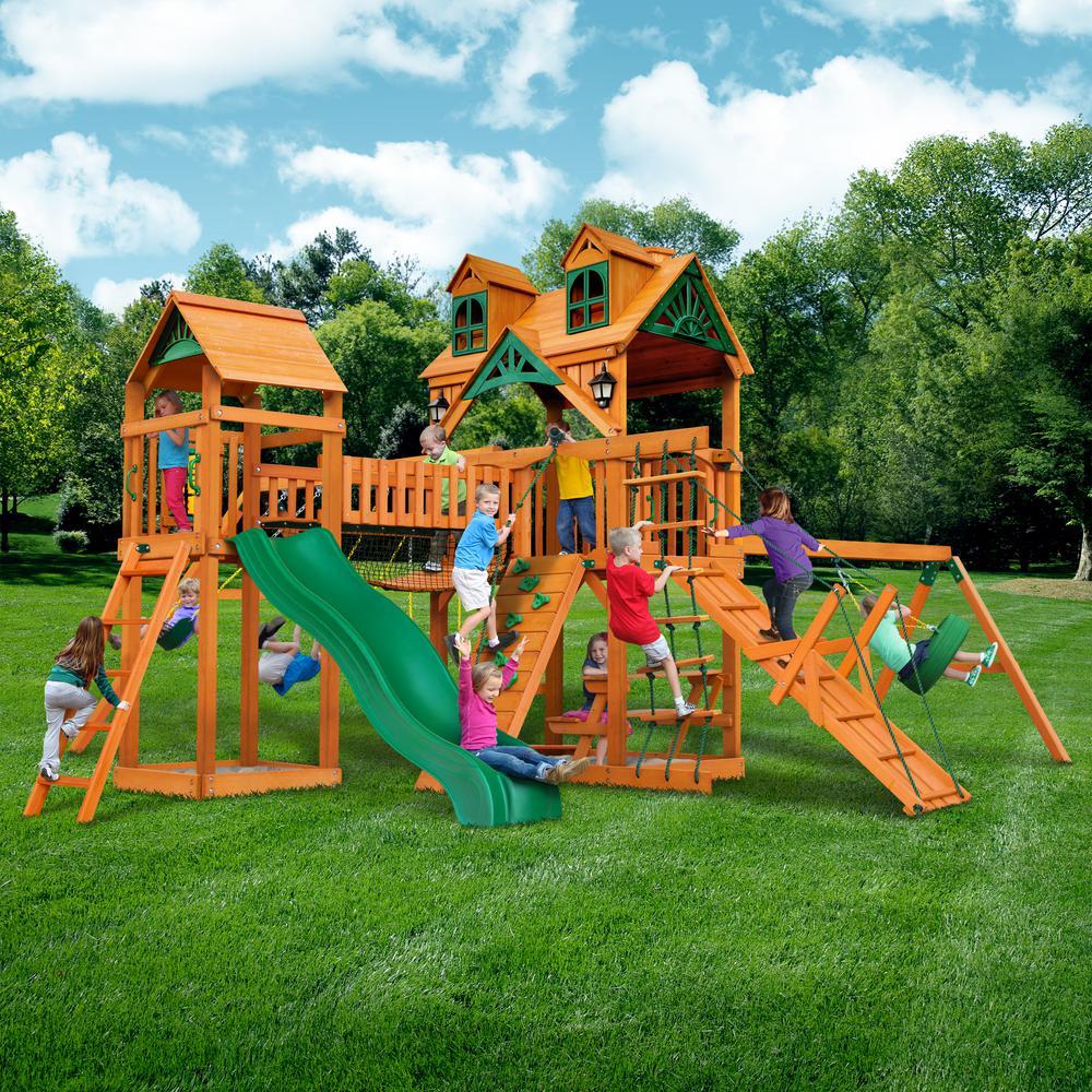 Pioneer Peak AP Wooden Swing Set Malibu Wood Roof