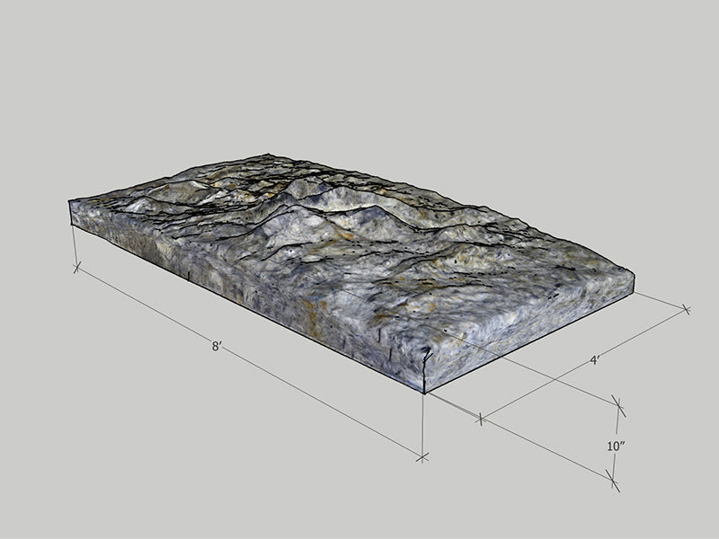 Rectangular rigid grey climbing panel with textured surface and contour features for versatile outdoor play