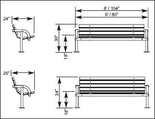 Outdoor single-post park bench with ergonomic curved recycled plastic slats and sturdy metal frame for durable seating