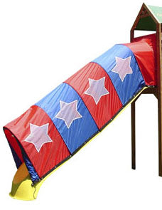 Stars And Stripes Fantaslide Slide Attachment with red and blue tunnel featuring white stars, designed for 8-foot slides