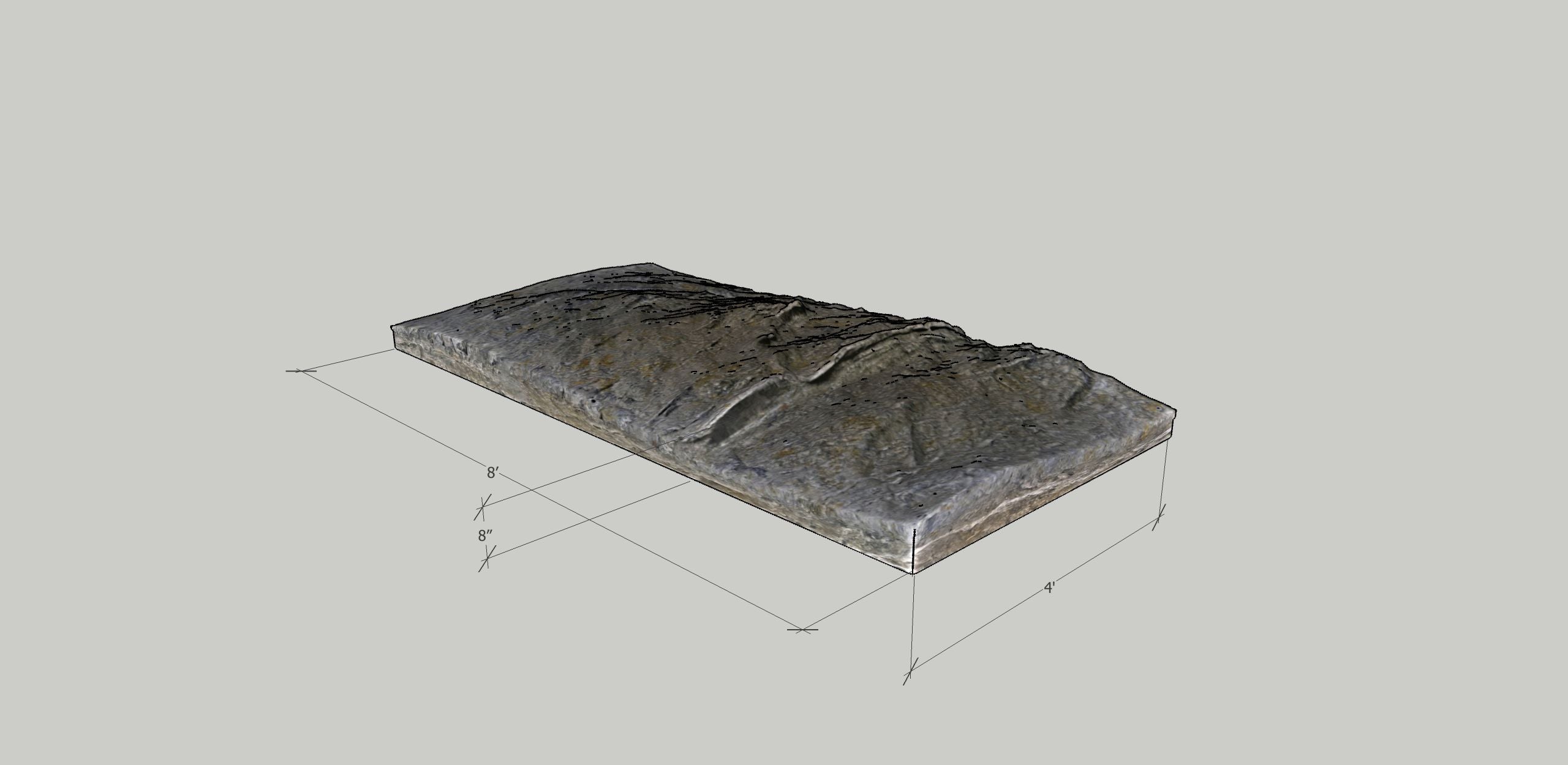 Rectangular grey climbing panel with textured rock surface and subtle handholds for versatile outdoor play equipment
