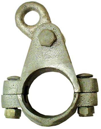 Galvanized Pipe Hanger set of 2 with solid metal construction and mounting eye, swing set accessory with durable polyethylene ring