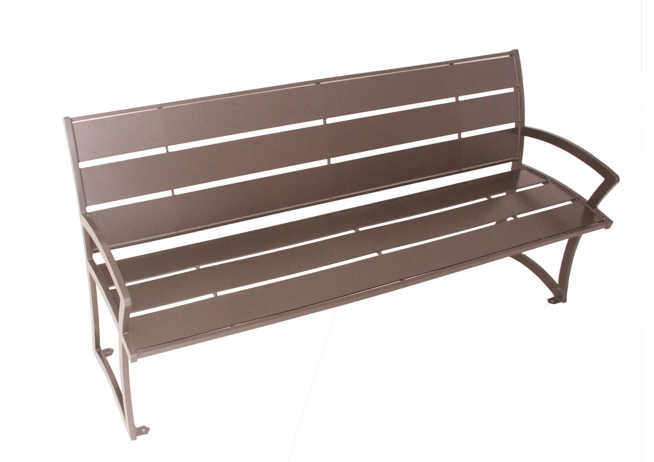 Madison Bench with Back - Powder Coated Steel | WillyGoat Playground & Park Equipment
