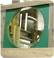 Bubble Dome Panel for Wooden Swing Set in green with clear bubble dome window and wooden frame