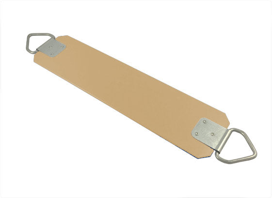 Tan commercial-grade swing set belt seat with steel core and galvanized hardware for durability and vandal resistance
