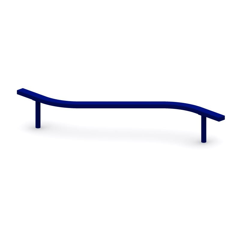 Curved Balance Beam in vibrant blue, durable ADA-compliant playground equipment for balance and coordination.