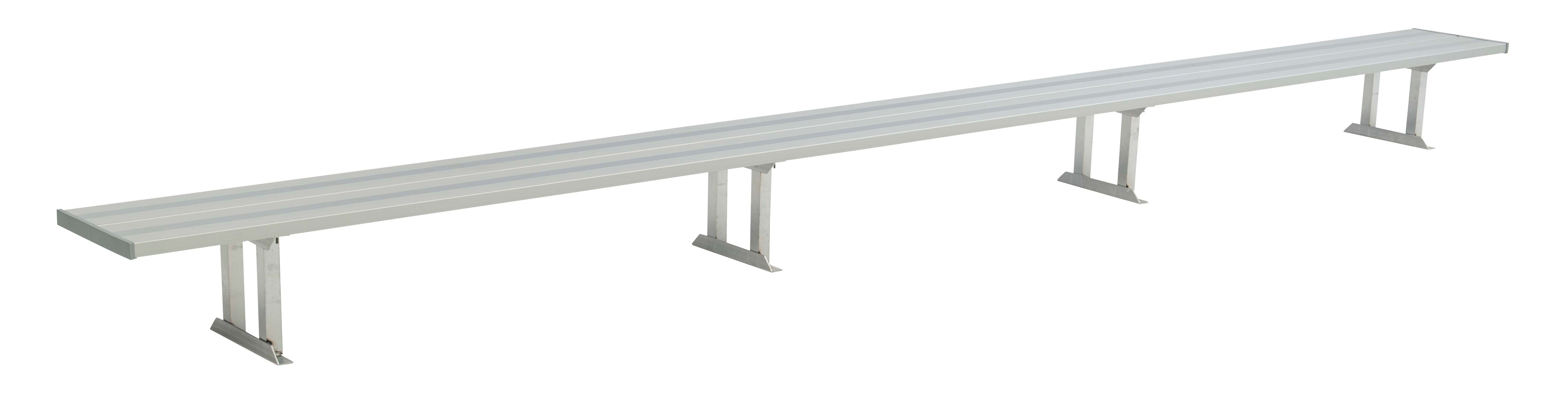 Portable Double Wide Bench without Backrest with anodized aluminum seat planks and sturdy metal legs