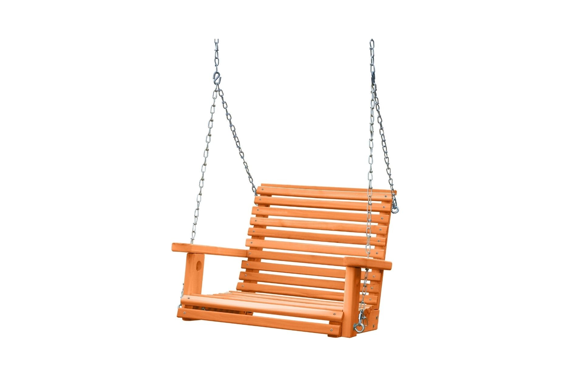 Babysitter Swing adult-sized cedar wooden swing with armrests and metal chains for outdoor playset seating