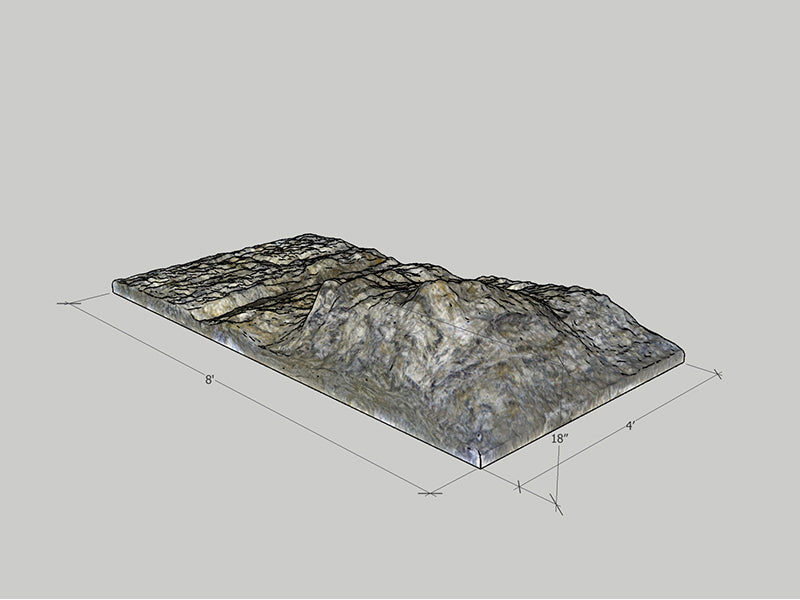 Rectangular rigid grey climbing panel with textured bulge features, angled modular climbing equipment for play areas