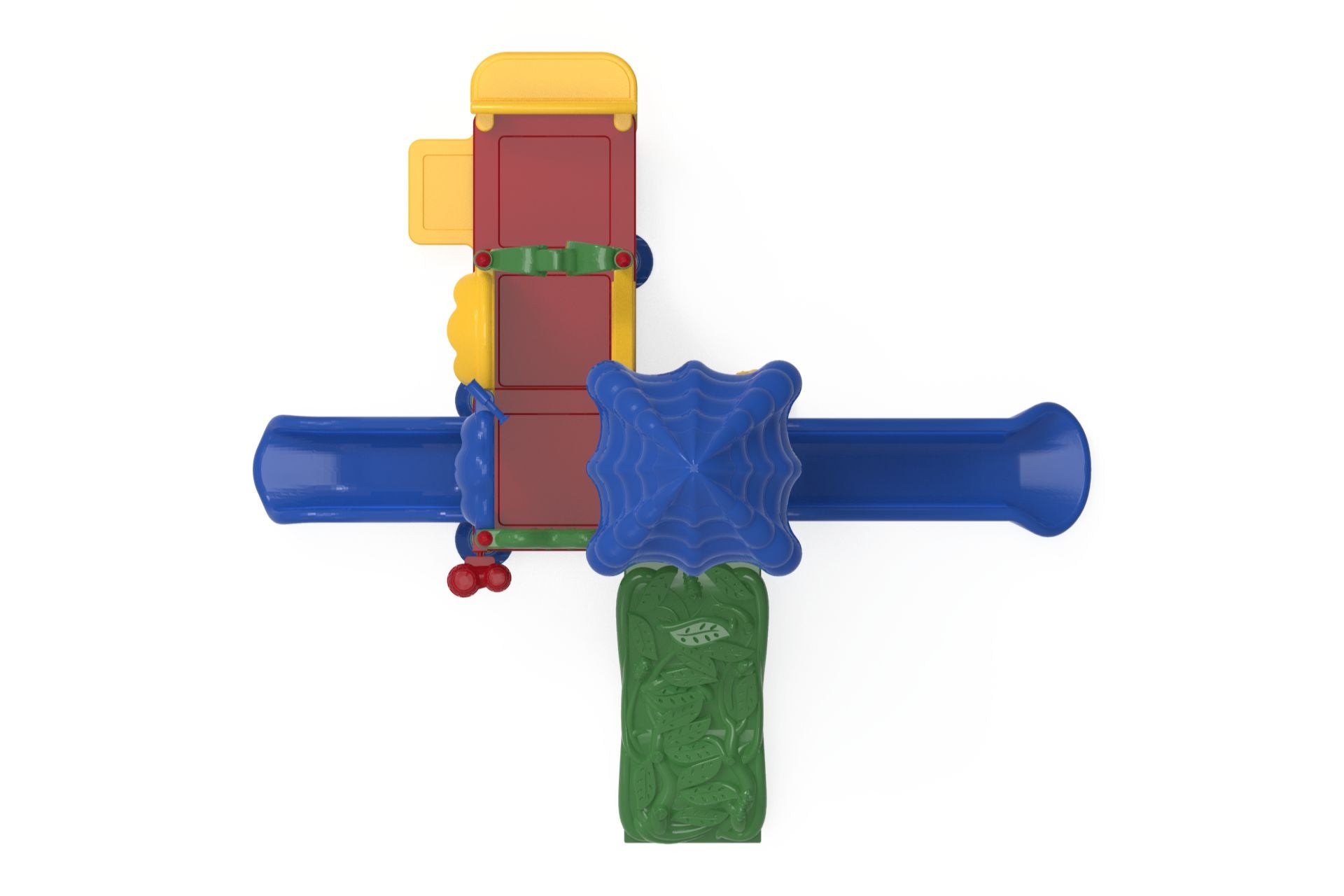 Top-down view of the Discovery Mountain Playground highlighting its layout and play components.
