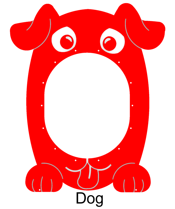 Red dog-shaped climbing tunnel with ventilation cutouts for children's imaginative play and motor skill development.