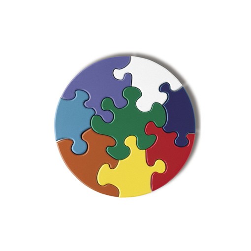 Giant Circle Puzzle with 8 jumbo interlocking colorful pieces in a round shape for early childhood development