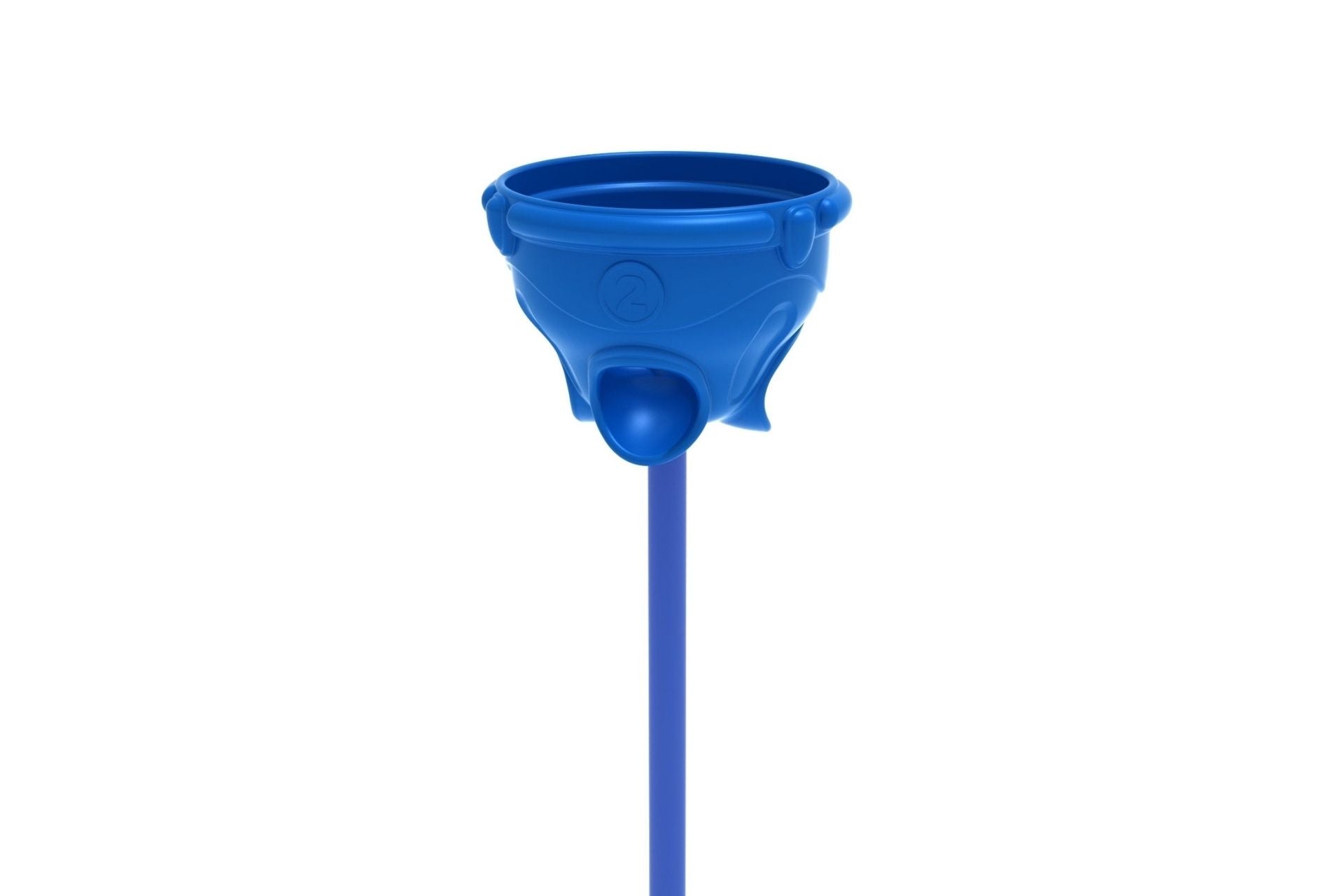 Funhoop Funnel Ball Game in Pacific Blue with tall post, funnel top, and numbered scoring holes for active play