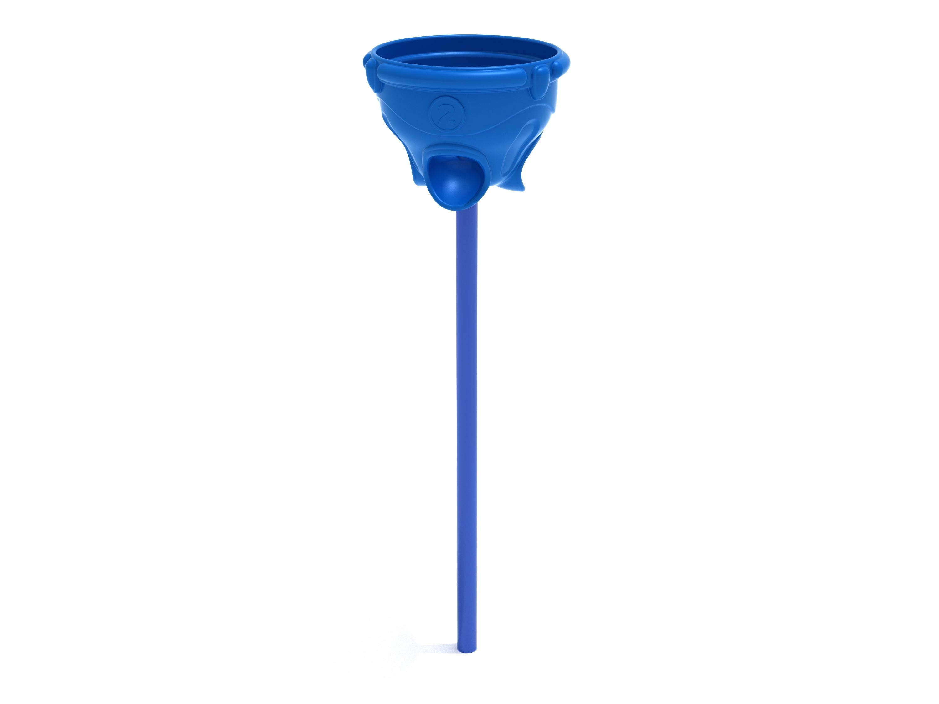 Blue funnel ball game post with three numbered scoring holes for active outdoor play and skill-building