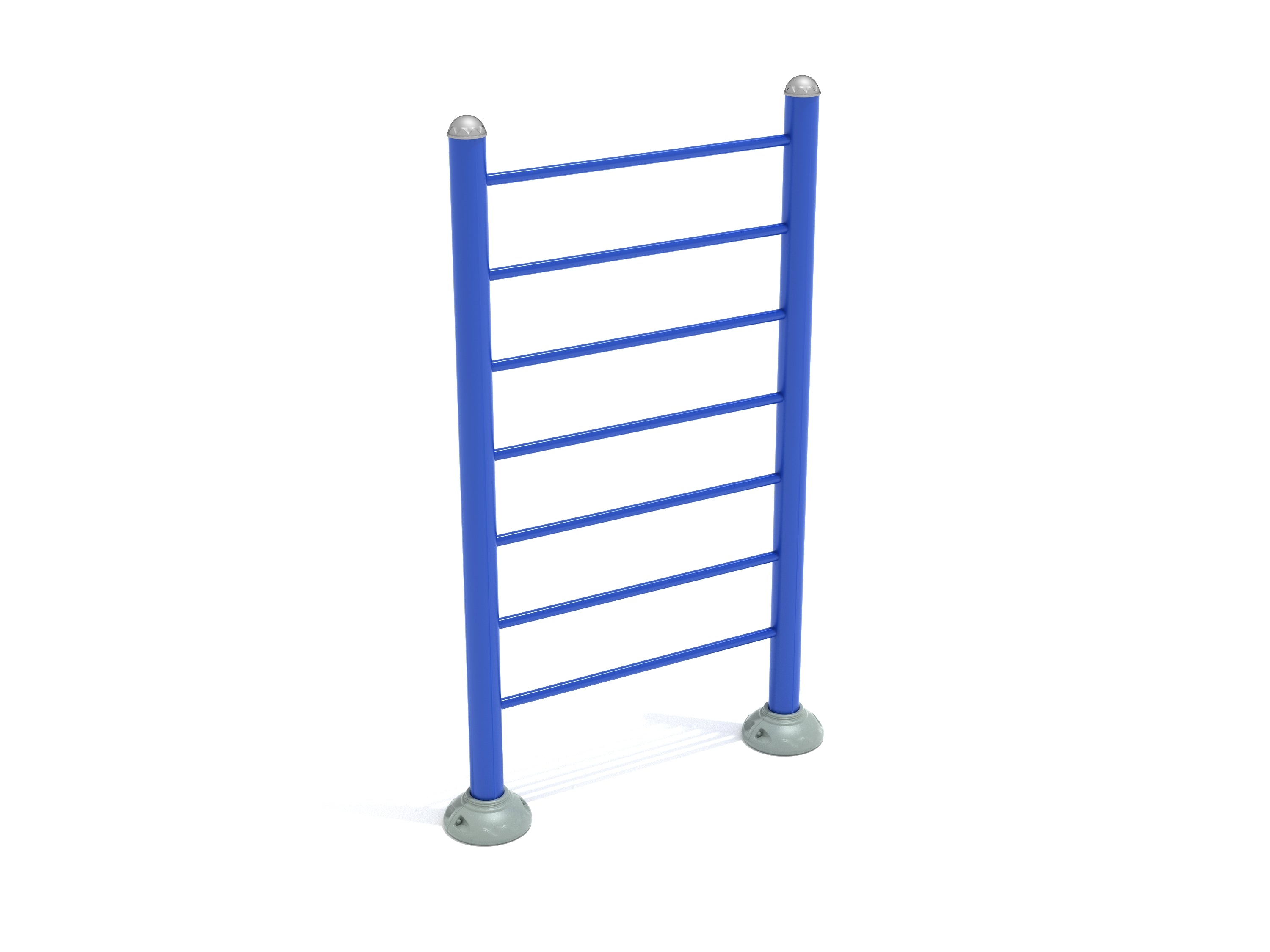 Single Station Vertical Ladder outdoor fitness equipment with blue steel frame and seven horizontal rungs for climbing and strength exercises
